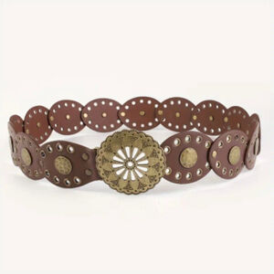 Boho Brown Belt Western Style Studded Belt Retro Bohemian Retro Womens Belts